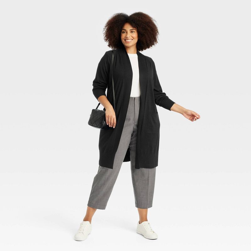 slide 3 of 3, Women's Duster Cardigan - A New Day™ Black XXL, 1 ct