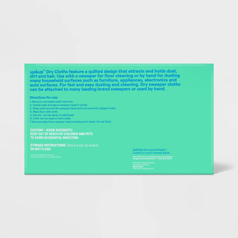 slide 4 of 4, Floor Sweeper Dry Cloths Refills - XL - 16ct - up&up™, 16 ct