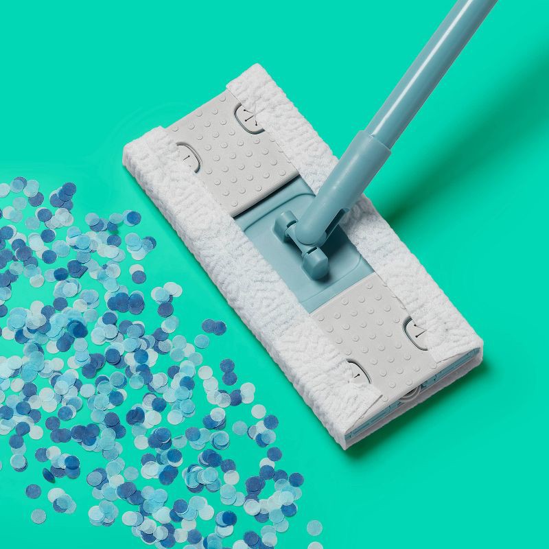 slide 2 of 5, Floor 4-in-1 Dry + Wet Floor Mop and Sweeper Kit with Dry + Wet Cloth Refills - 10ct - up&up™, 10 ct