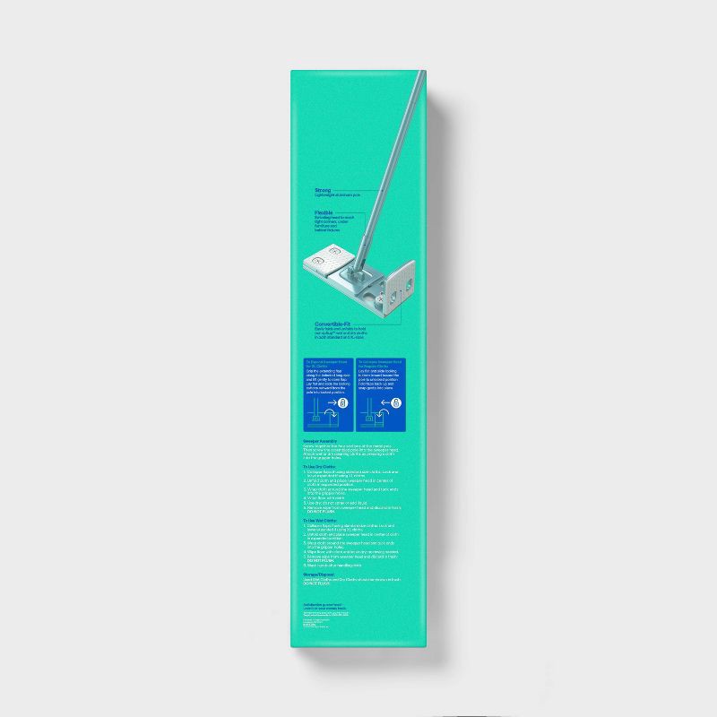 slide 4 of 5, Floor 4-in-1 Dry + Wet Floor Mop and Sweeper Kit with Dry + Wet Cloth Refills - 10ct - up&up™, 10 ct