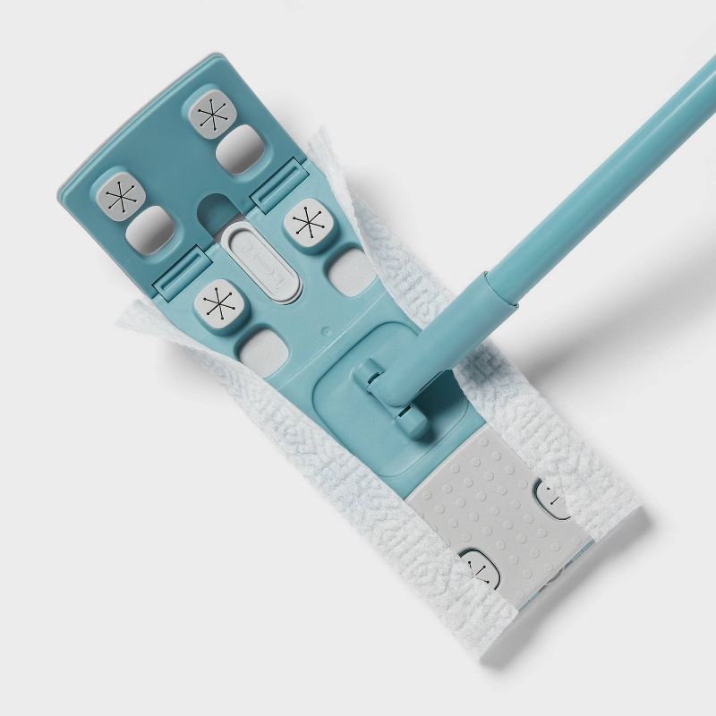 slide 5 of 5, Floor 4-in-1 Dry + Wet Floor Mop and Sweeper Kit with Dry + Wet Cloth Refills - 10ct - up&up™, 10 ct