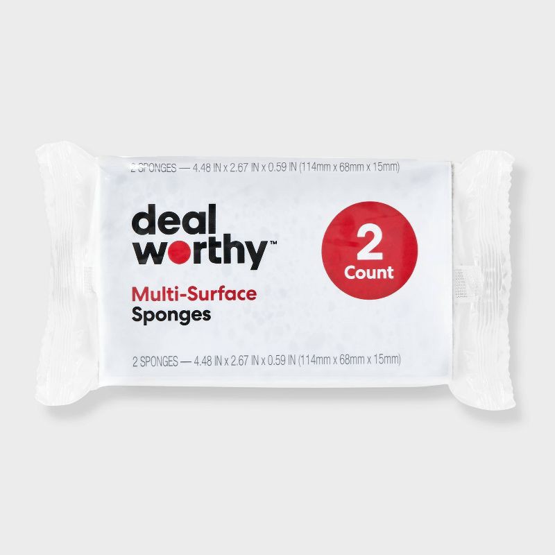 slide 1 of 3, Dish Sponge - 2ct - Dealworthy™, 2 ct