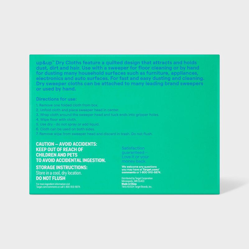 slide 4 of 4, Floor Sweeper Dry Cloths Refills - Standard - 16ct - up&up™, 16 ct