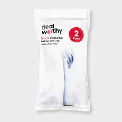 Reusable Latex Gloves - Small - 2ct - Dealworthy™