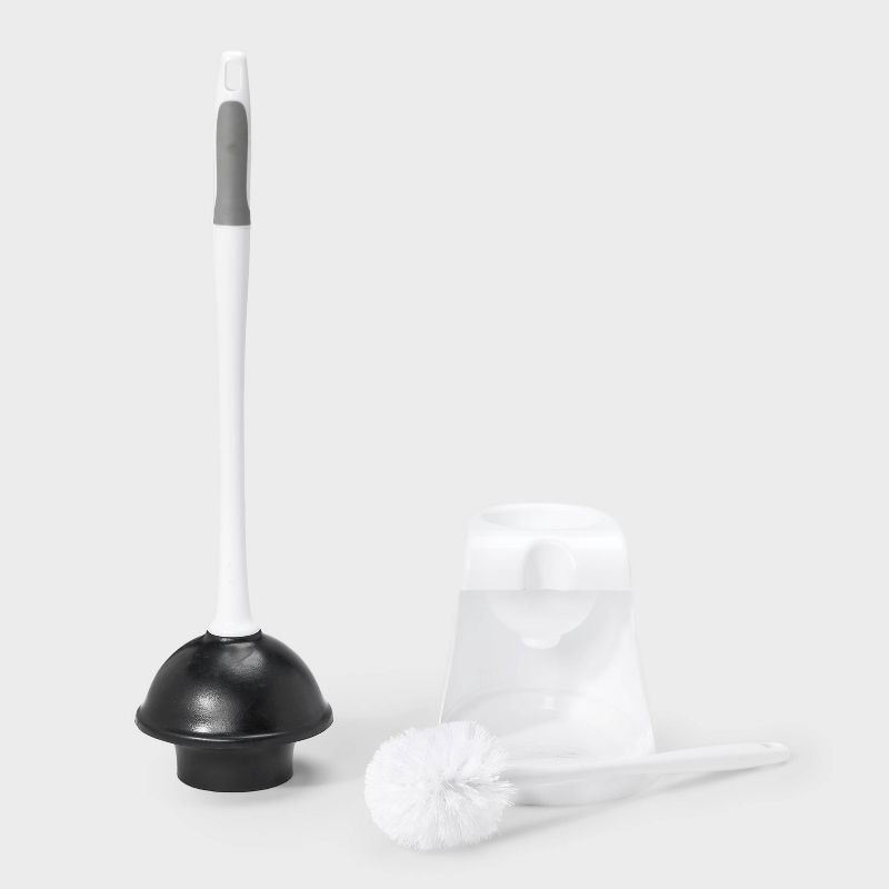 slide 2 of 3, Toilet Brush and Plunger Combo - Dealworthy™, 1 ct