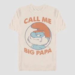 Men's Smurfs Big Papa Short Sleeve Graphic T-Shirt - Tan XL