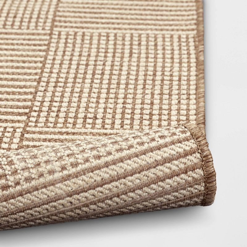 slide 4 of 4, Threshold designed w/Studio McGee 2'X3' Patterned Grid Woven Outdoor Area Rug Natural - Threshold™ designed with Studio McGee, 1 ct
