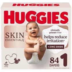 Huggies Skin Essentials Dermatologist Approved Diapers - Size 1 - 84ct