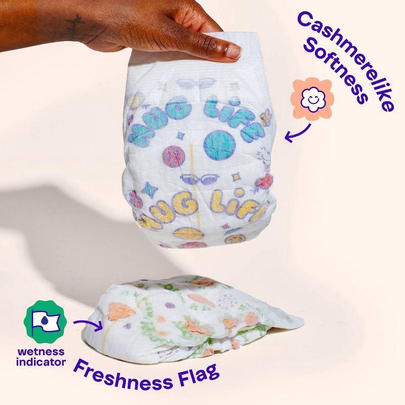 slide 4 of 10, Happy Hues Go-Getters Disposable Diapers Trial Pack - Size 4 - 14ct, 4 x 14 ct