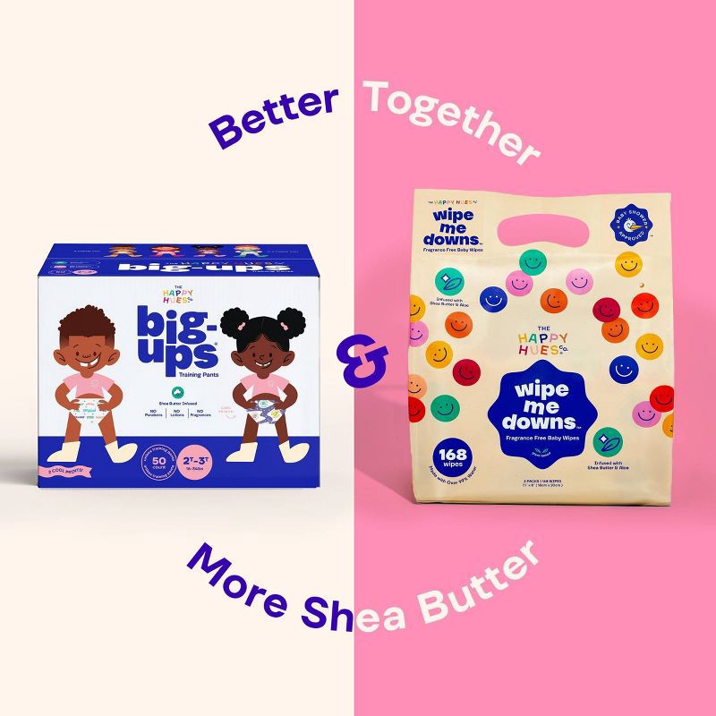 slide 10 of 12, Happy Hues Big-ups Disposable Training Pants - 2T-3T - 50ct, 50 ct