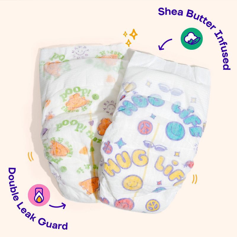 slide 3 of 10, Happy Hues Go-Getters Disposable Diapers Trial Pack - Size 5 - 14ct, 5 x 14 ct