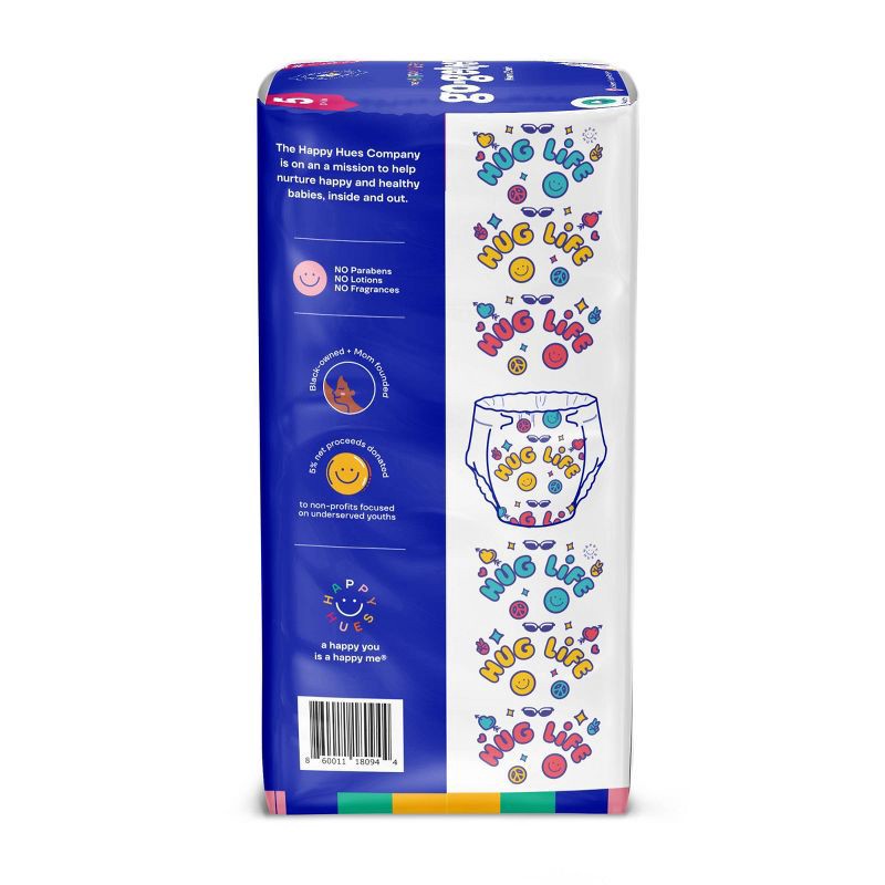 slide 9 of 10, Happy Hues Go-Getters Disposable Diapers Trial Pack - Size 5 - 14ct, 5 x 14 ct