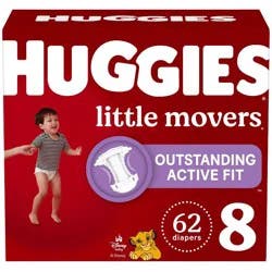 Huggies Little Movers Active Fit Diapers - Size 8 - 62ct