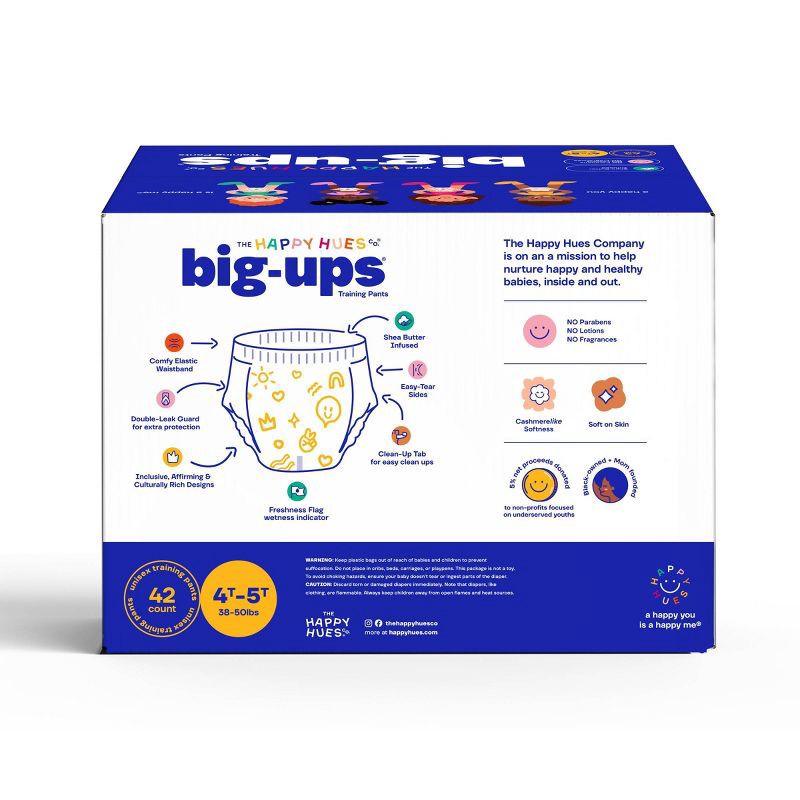 slide 9 of 12, Happy Hues Big-ups Disposable Training Pants - 4T-5T - 42ct, 42 ct