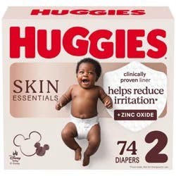 Huggies Skin Essentials Dermatologist Approved Diapers - Size 2 - 74ct