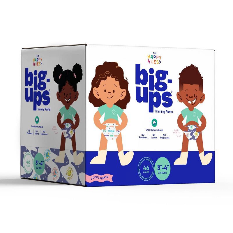 slide 8 of 12, Happy Hues Big-ups Disposable Training Pants - 3T-4T - 46ct, 46 ct