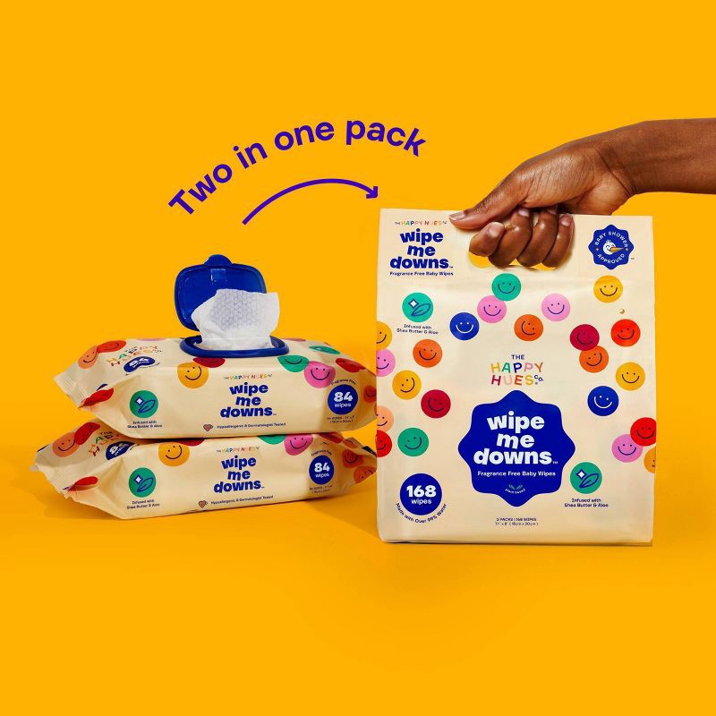 slide 2 of 8, Happy Hues Wipe Me Downs Baby Wipes - 168ct, 168 ct