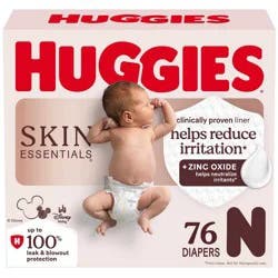 Huggies Skin Essentials Luxury Diapers - Newborn - 76ct