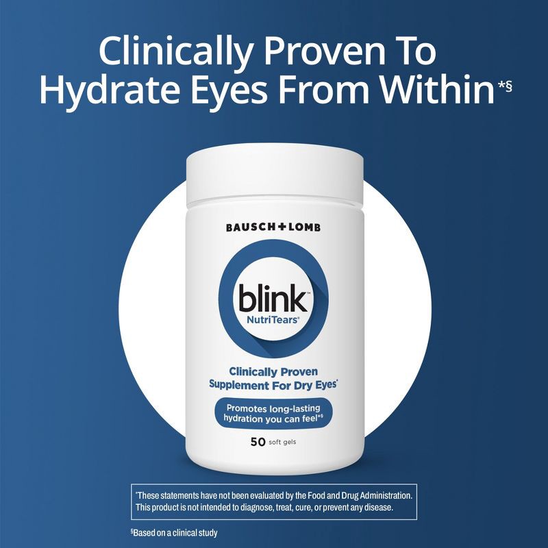 slide 3 of 9, Blink NutriTears Supplement for Dry Eyes Softgels - 50ct, 50 ct