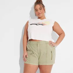 Women's Mid-Rise Pull-On Camp Shorts - Wild Fable™ Sage Green XXL