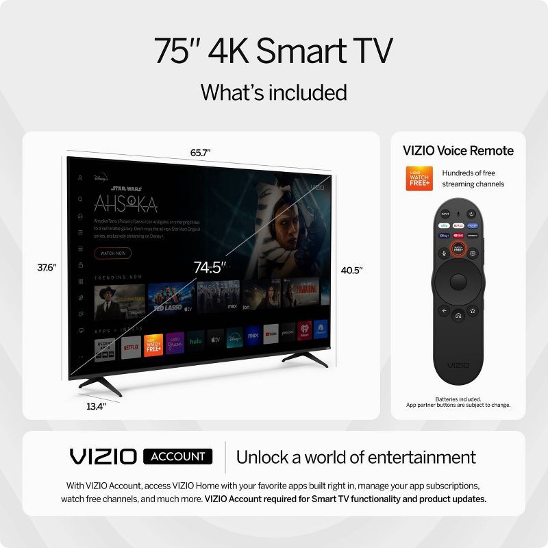 slide 3 of 20, VIZIO 43" Class 4K UHD LED HDR Smart TV - V4K43M-08, 1 ct