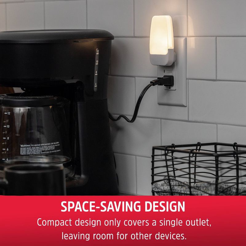 slide 14 of 15, Energizer 2pk LED Contemporary Night Lights: Plug-In Wall Nightlight, Electric, White, All Ages, No Assembly Required, 2 ct