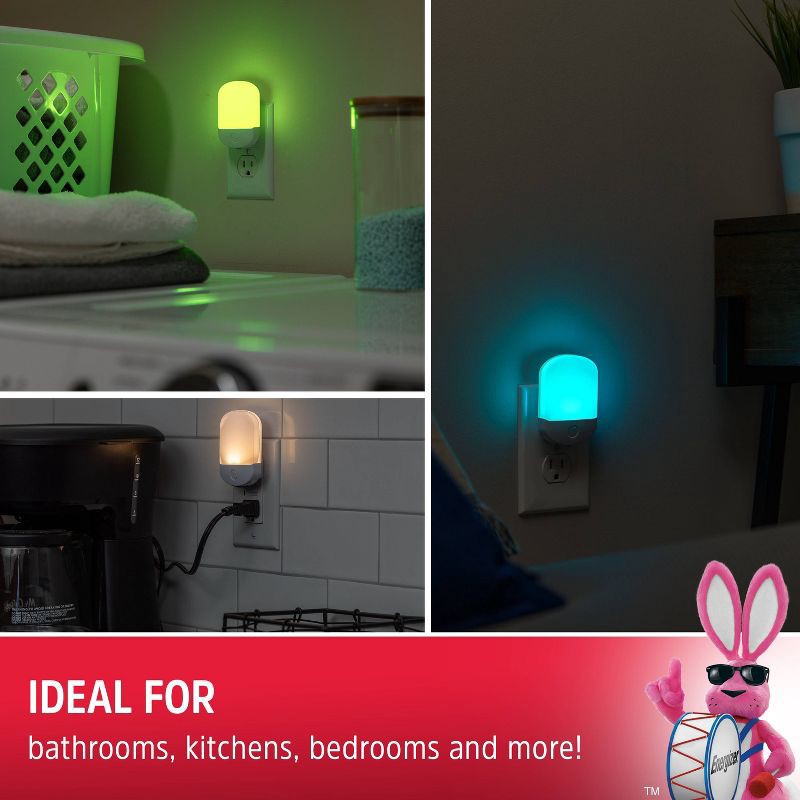 slide 14 of 14, Energizer Color Changing LED Light Sensing Night Light: Plug-In Nightlight for Kids', Electric Wall Plug, 0.5W LED, 1 ct