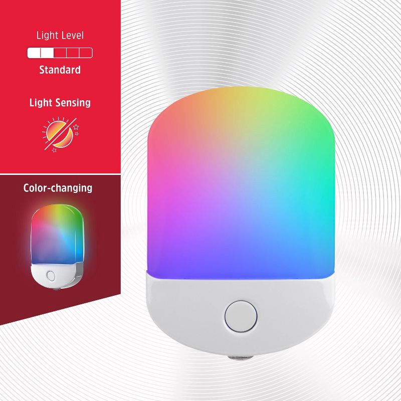 slide 11 of 14, Energizer Color Changing LED Light Sensing Night Light: Plug-In Nightlight for Kids', Electric Wall Plug, 0.5W LED, 1 ct
