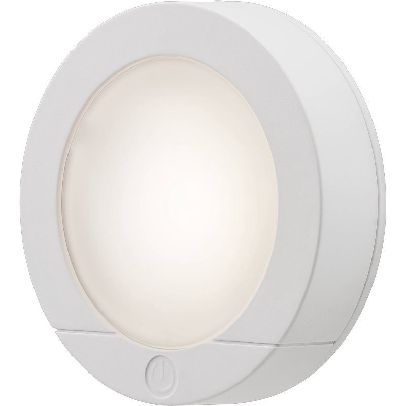 slide 8 of 12, Energizer 2pk LED Battery Operated LED Puck Lights Indoor Touch Activated 20lm White: Tap Light for Closet, UL Listed, 2 ct