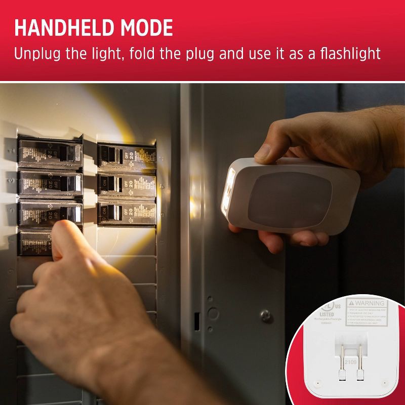 slide 6 of 19, Energizer LED Power Failure Night Light Auto On/Off Euro White: Plug-In Nightlight, Electric, All Ages, 1 Watt LED, 1 ct