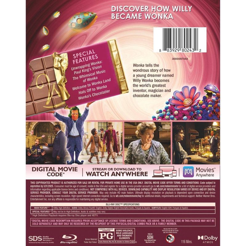 slide 3 of 4, Warner Home Video Wonka (Blu-ray), 1 ct