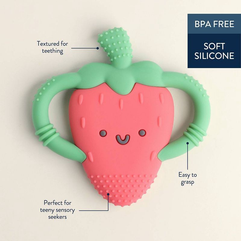 slide 3 of 8, Itzy Ritzy Easy Hold Teether - Strawberry, 1 ct