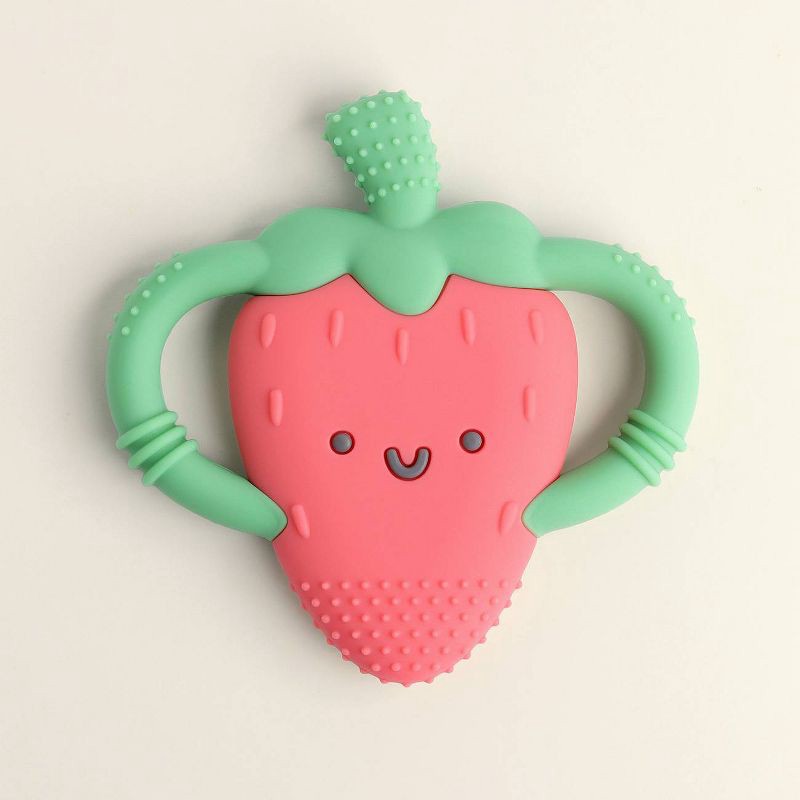 slide 6 of 8, Itzy Ritzy Easy Hold Teether - Strawberry, 1 ct