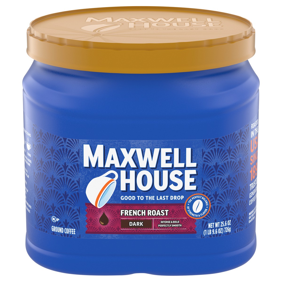 slide 1 of 9, Maxwell House French Medium Dark Roast Ground Coffee - 25.6oz, 