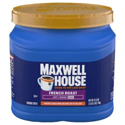 Maxwell House French Roast Dark Roast Ground Coffee, 25.6 oz Canister
