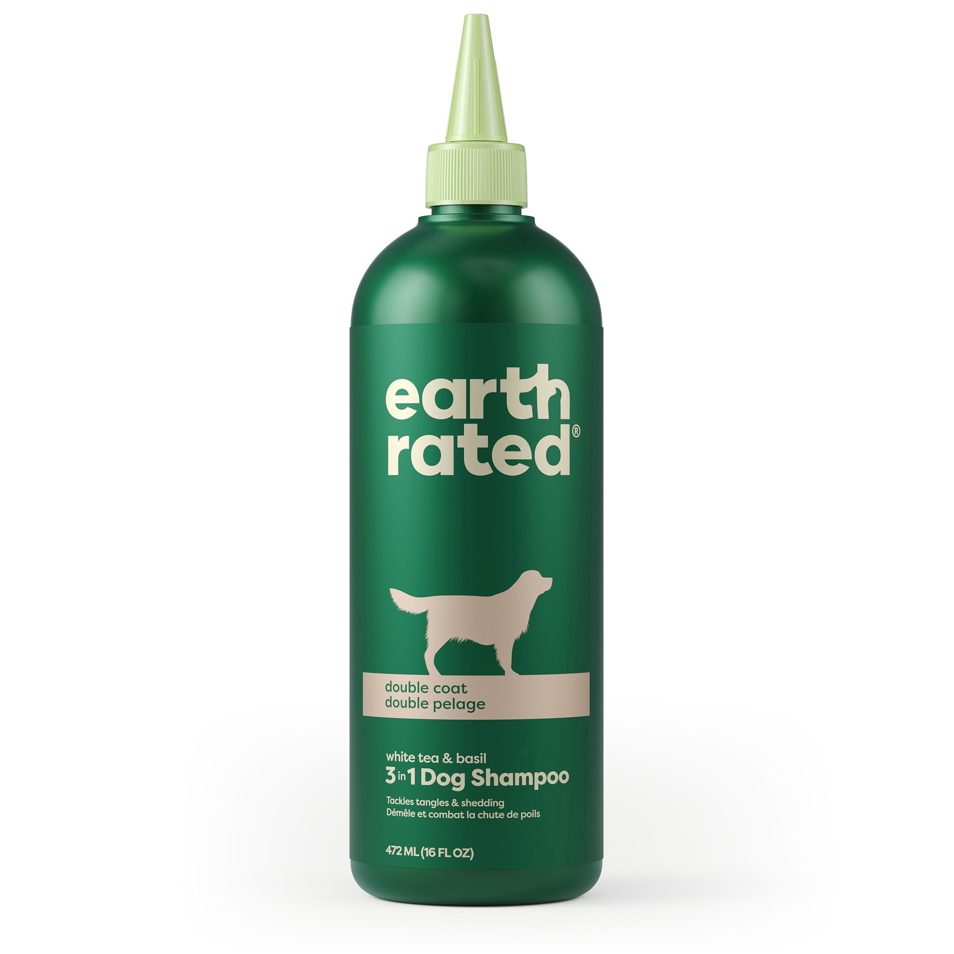 slide 1 of 1, Earth Rated White Tea and Basil Double Coat 3 in 1 Dog Shampoo, 16 fl. oz., 16 fl oz