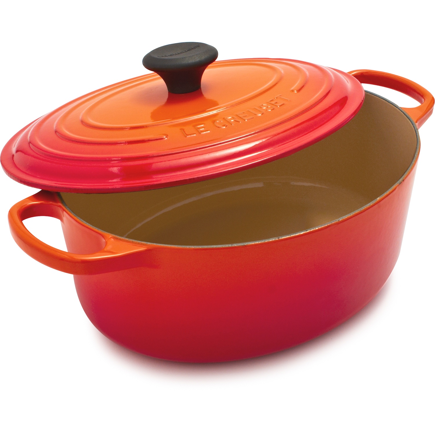 slide 1 of 1, Le Creuset Signature Oval Dutch Oven, Flame, 5 qt