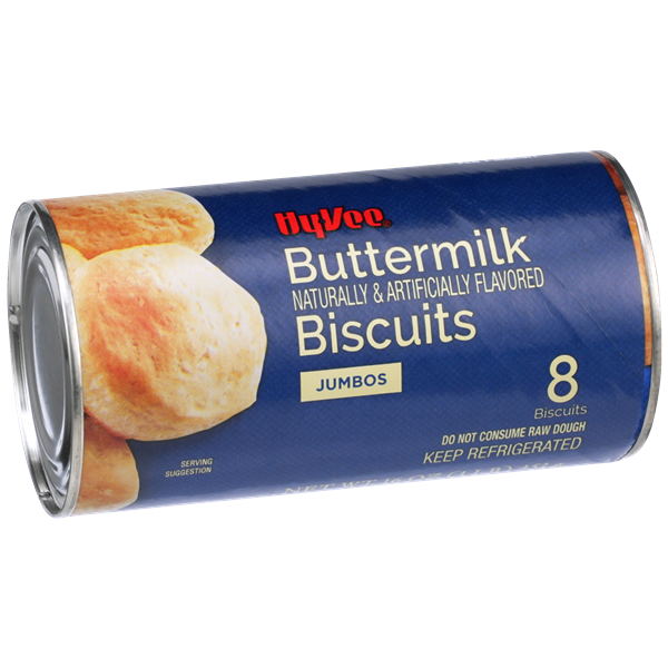 slide 1 of 8, Hy-vee Buttermilk Flavored Jumbos Biscuits - 16 oz, 16 oz