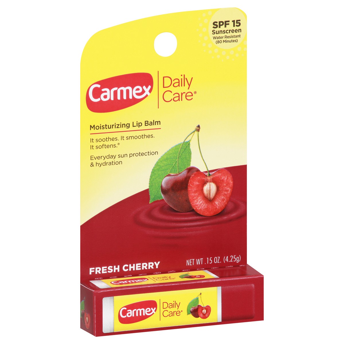 slide 6 of 11, Carmex Daily Care Lip Balm Stick Fresh Cherry, 0.15 oz