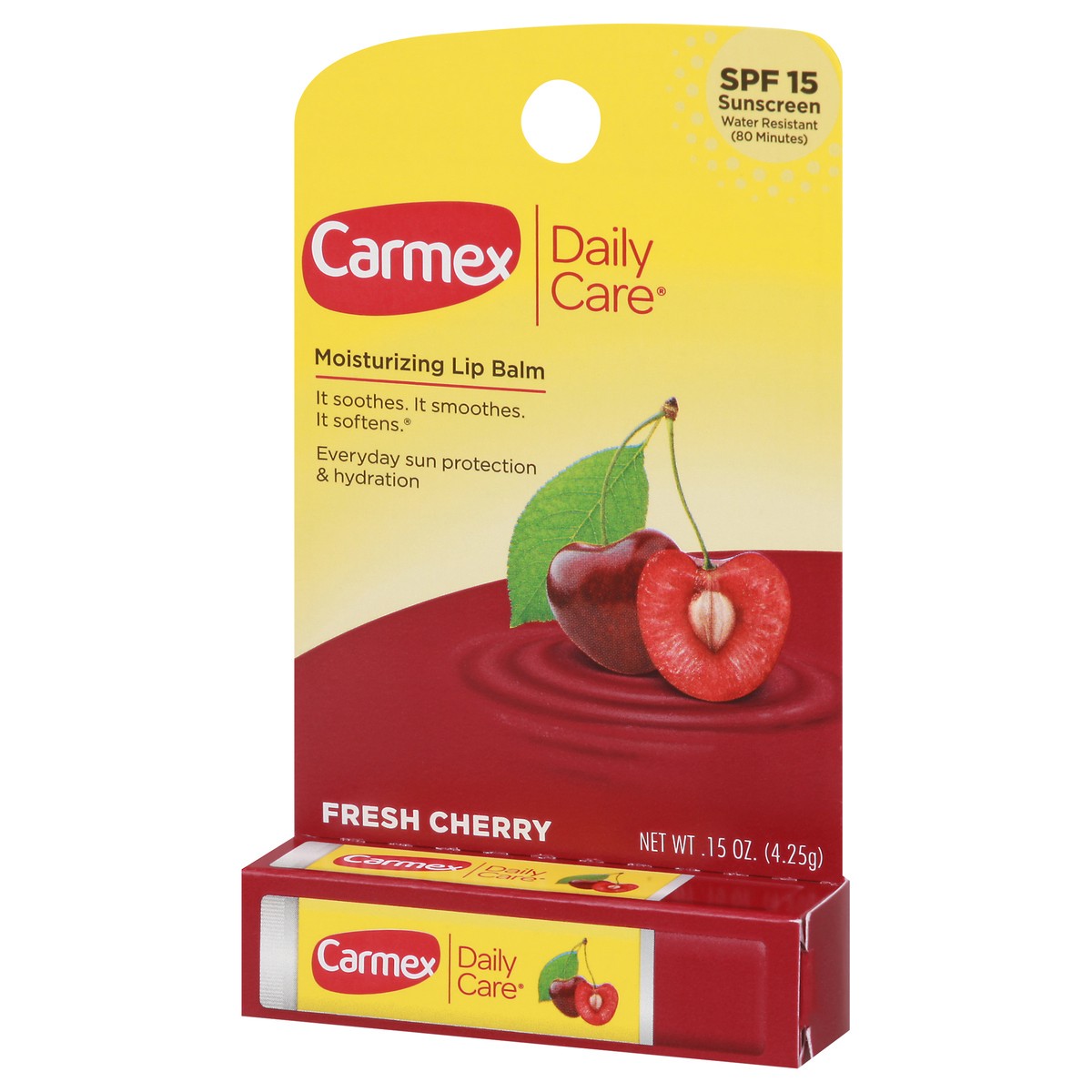 slide 8 of 11, Carmex Daily Care Lip Balm Stick Fresh Cherry, 0.15 oz