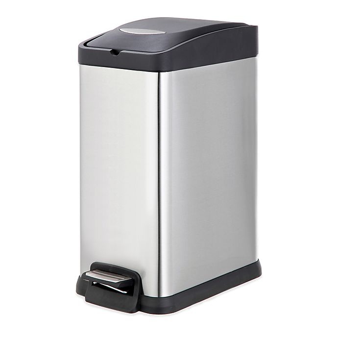 slide 1 of 1, SALT Stainless Steel Rectangular Pedal Trash Bin, 15 liter