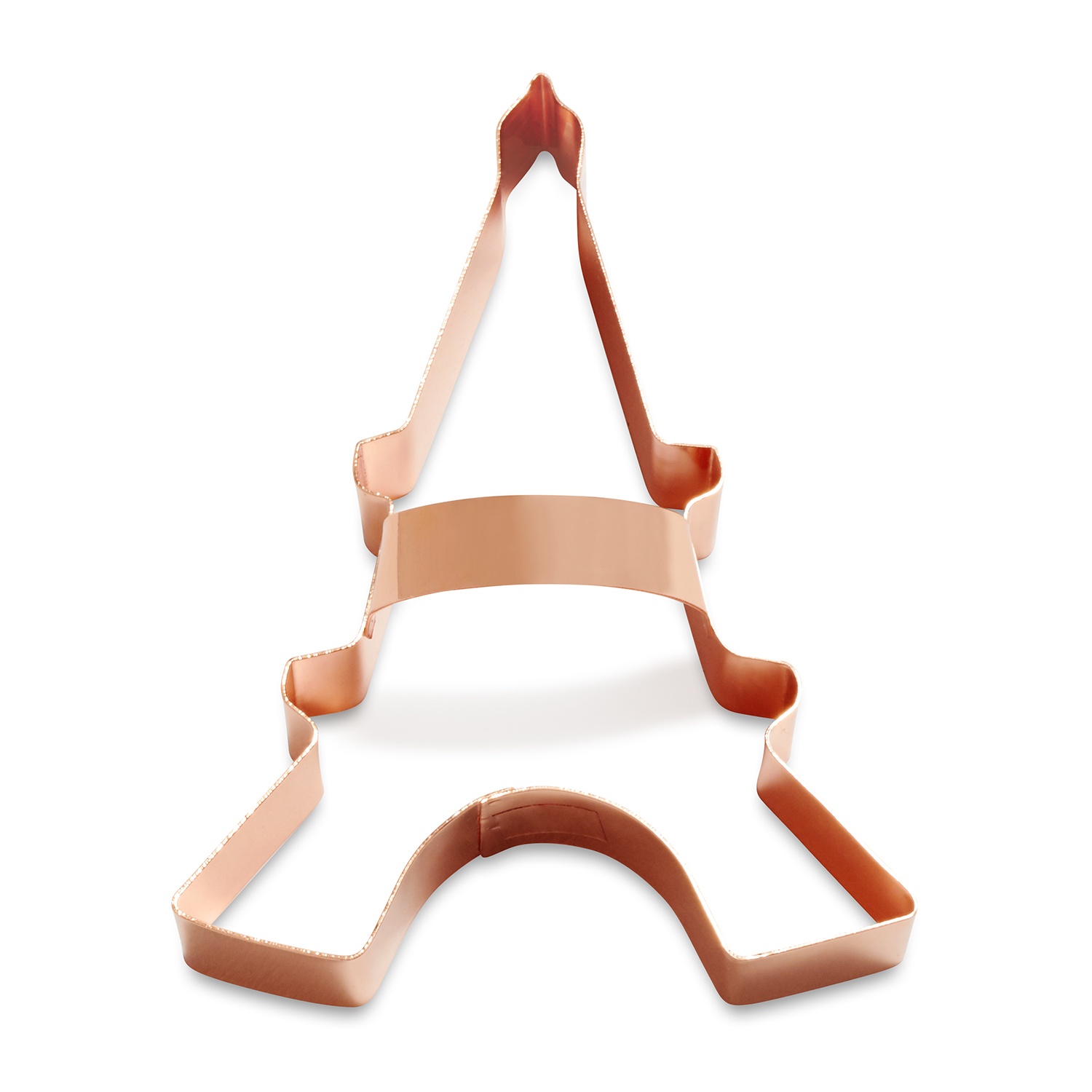 slide 1 of 1, Sur La Table Copper-Plated Eiffel Tower Cookie Cutter with Handle, 4 in