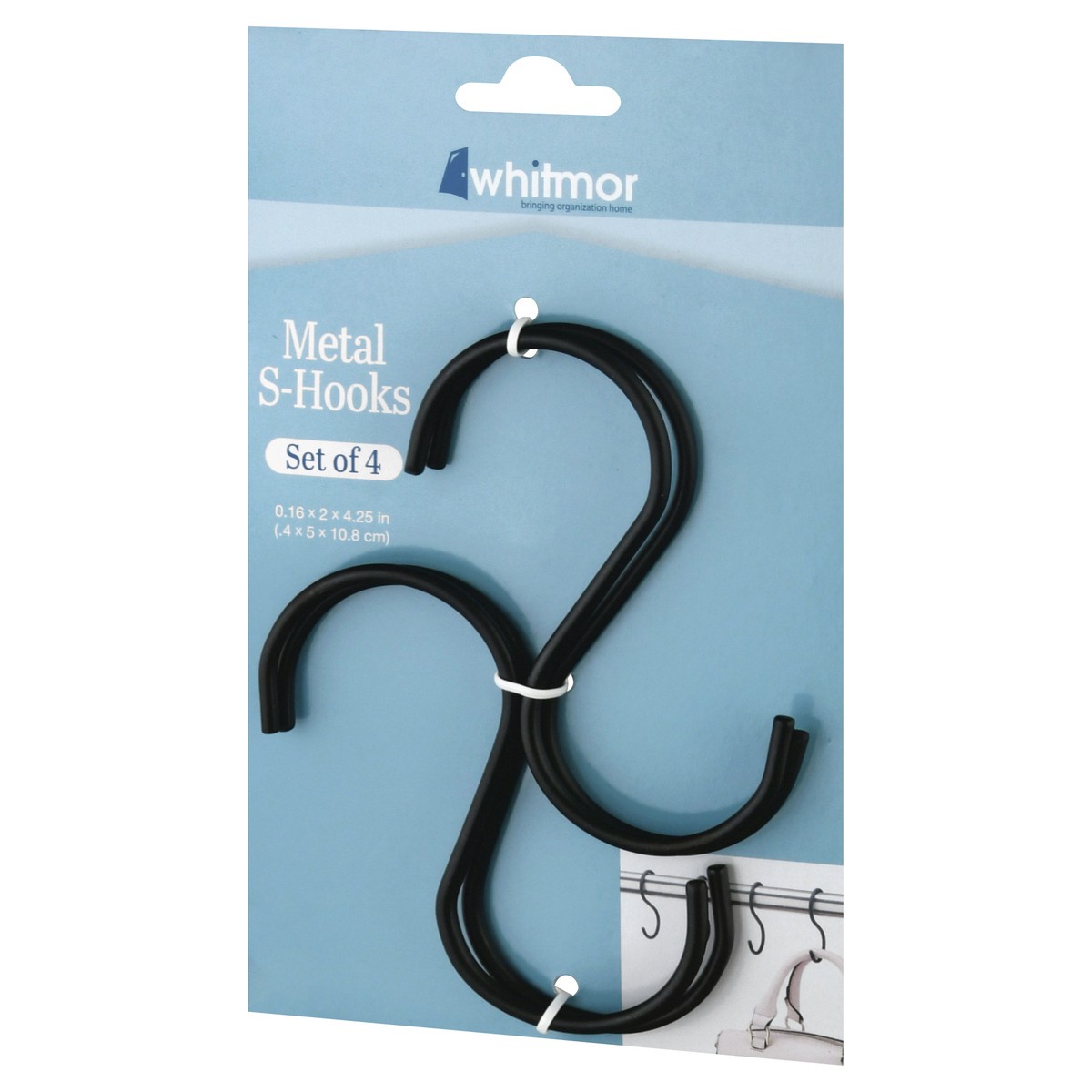 slide 5 of 9, Whitmor Metal S-Hooks 4 ea, 4 ct