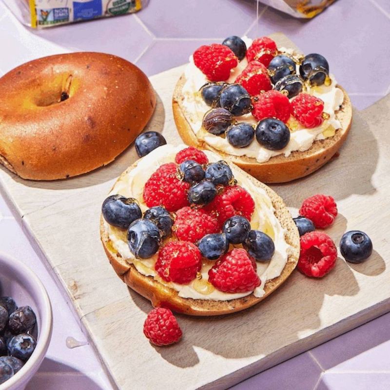 slide 2 of 5, One Mighty Mill Whole Wheat Blueberry Bagels - 13.4oz / 4ct, 4 ct; 13.4 oz