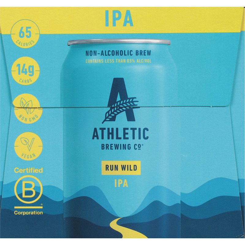 slide 4 of 8, Athletic Brewing Company Run Wild Non-Alcoholic IPA Beer - 6pk/12 fl oz Cans, 6 ct; 12 fl oz