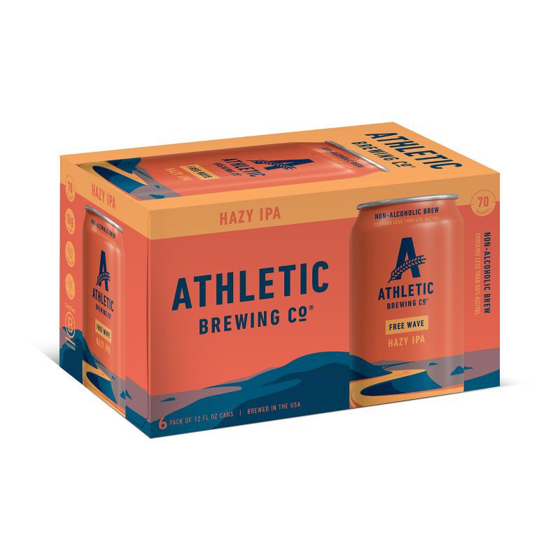 slide 9 of 9, Athletic Brewing Company Free Wave Non-Alcoholic Hazy IPA - 6pk/12 fl oz Cans, 6 ct; 12 fl oz