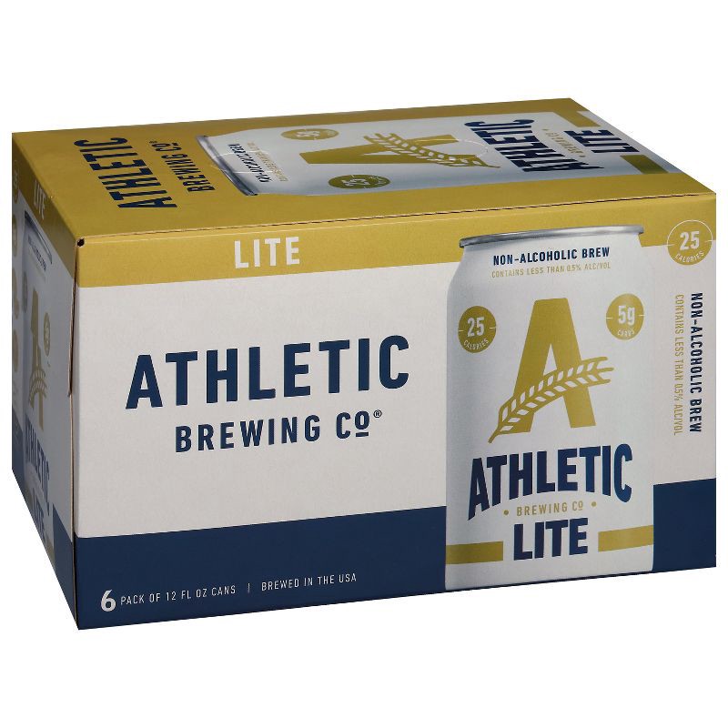 slide 2 of 10, Athletic Brewing Company Lite Non-Alcoholic Lager - 6pk/12 fl oz Cans, 6 ct; 12 fl oz