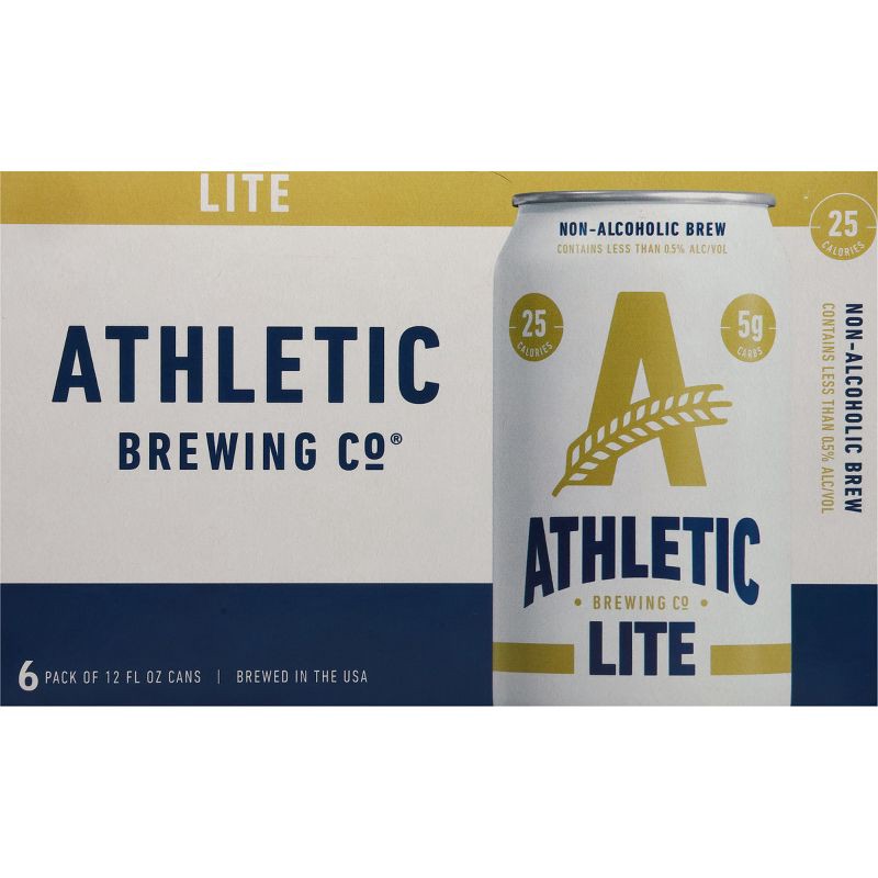 slide 7 of 10, Athletic Brewing Company Lite Non-Alcoholic Lager - 6pk/12 fl oz Cans, 6 ct; 12 fl oz