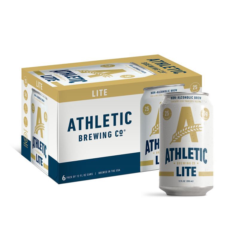 slide 9 of 10, Athletic Brewing Company Lite Non-Alcoholic Lager - 6pk/12 fl oz Cans, 6 ct; 12 fl oz