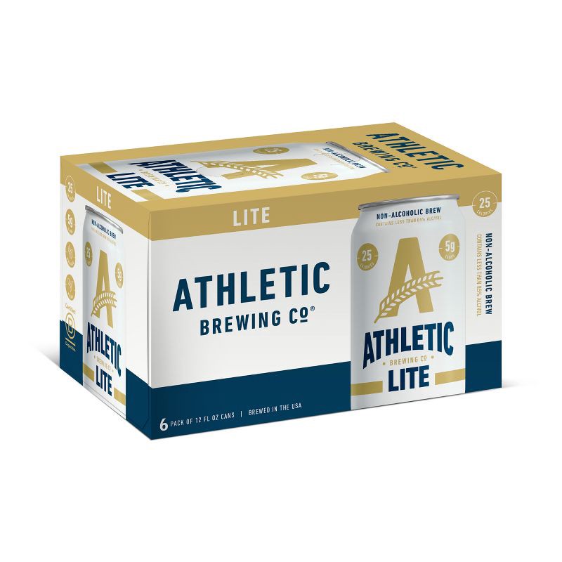 slide 10 of 10, Athletic Brewing Company Lite Non-Alcoholic Lager - 6pk/12 fl oz Cans, 6 ct; 12 fl oz